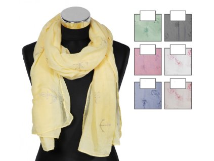 Šatka s lesklým námorníckym vzorom kotiev 70x180cm, mix farieb