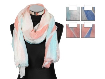 Pastelový väčší ľahký šál, 90 x 180 cm, mix farieb