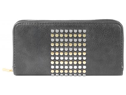 Dámska peňaženka Charm so cvočkovým dekorom šedá