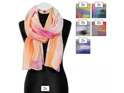 Ľahká dámska šatka v pestrofarebnom prevedení