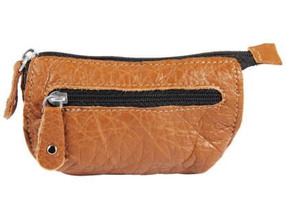 Puzdro na kľúče Excellanc z pravej kože v hnedej farbe