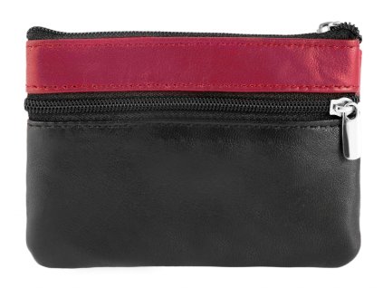 Puzdro na kľúče z pravej kože Excellanc červeno-čierna