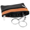 Puzdro na kľúče z pravej kože čierno-oranžové