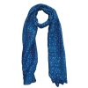 Dámsky ľahký šál 100x180 cm bodky farba modrá