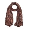 Dámsky ľahký šál 100x180 cm tigrovaný vzor hnedý