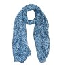 Dámska ľahká šatka 100x180 cm tigrovaný vzor modrá