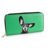Dámska peňaženka Prívesok so psom zelená