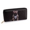Dámska peňaženka čierna vzor Bulldog hnedá