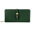 Dámská peněženka z imitace kůže, tkaný design s ozdobnou přezkou smaragdová