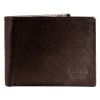 Luxusná peňaženka z pravej kože Leonardo Verrelli hnedá tmavá