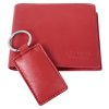 Darčeková sada Leonardo Verrelli s peňaženkou a kľúčenkou z pravej kože bordó