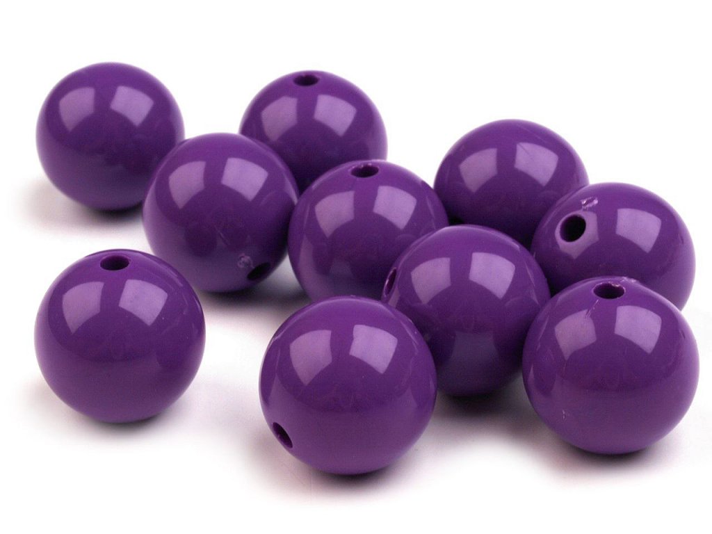 Plastové korálky Color Ø20 mm (Varianta 9 bílá, Balení 10 ks)