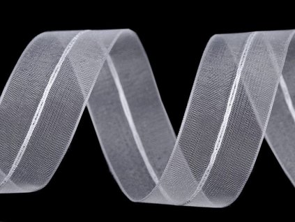 Monofilová stahovací stuha s lurexem šíře 26 mm vánoční (Varianta 2 pudrová, Balení 90 m)