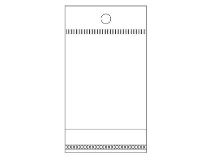 PP sáček s lepicí klopou a závěsem 5x9 cm (Varianta transparent, Balení 56000 ks)