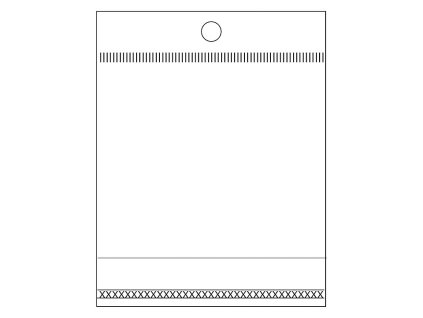 PP sáček s lepicí klopou a závěsem 7x9 cm (Varianta transparent, Balení 100 ks)