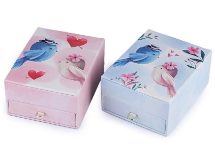Šperkovnice ptáčci 8,5x14x18 cm (Varianta 1 pudrová, Balení 1 ks)