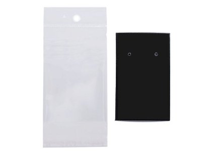 Karta na náušnice s visačkou a sáčkem 50x80 mm (Varianta 2 bílá perleť, Balení 20 sada)