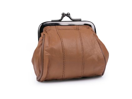 Malá peněženka / mincovka kožená (Varianta 1 béžová tm., Balení 1 ks)