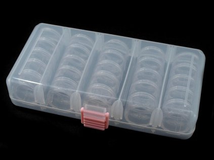 Plastový box / zásobník 9x19x3,5 cm na korálky (Varianta transparent, Balení 1 ks)