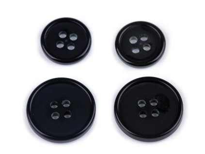 Knoflík oblekový velikost 24", 32" (Varianta 7/24" (133) černá mat, Balení 20 ks)