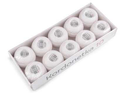 Příze Kordonetka 20 g (Varianta 8002/10 bílá, Balení 10 ks)
