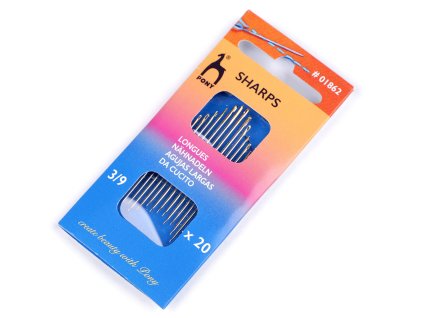 Jehly Pony šicí ostré 3/9 - zlatá ucha (Varianta nikl, Balení 5 blistr)