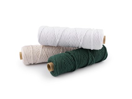 Bavlněná šňůra macrame Ø3 mm rozčesávací (Varianta 2 (037) režná světlá, Balení 50 m)