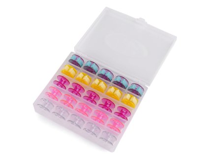 Box s cívkami a držáky nití k domácím šicím strojům (Varianta viz foto, Balení 1 ks)