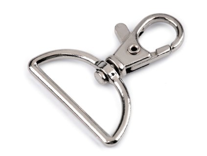 Kovová karabina otočná, průvlek 30 mm (Varianta 1 nikl, Balení 1 ks)