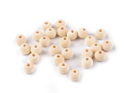 Dřevěné korálky nelakované Ø8 mm (Varianta přírodní sv., Balení 20 g)