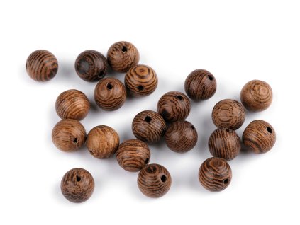 Dřevěné korálky Ø8 mm (Varianta 1 přírodní tm., Balení 10 g)