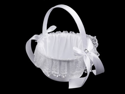 Svatební saténový košíček pro družičky (Varianta 2 růžová sv., Balení 1 ks)