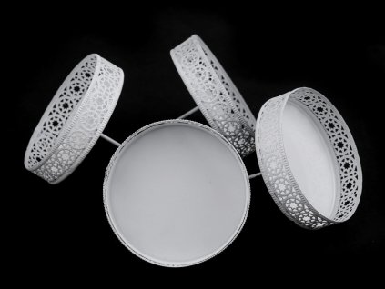 Bodce na svíčky Ø7,5 cm (Varianta 3 stříbrná, Balení 4 ks)