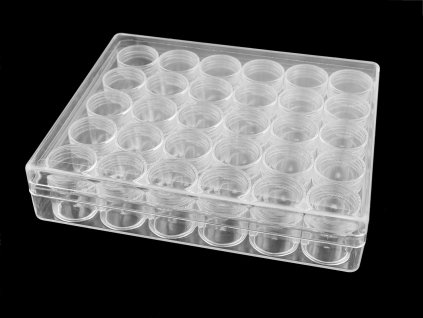 Plastový box / zásobník 30 šroubovacích dóziček (Varianta transparent, Balení 1 ks)