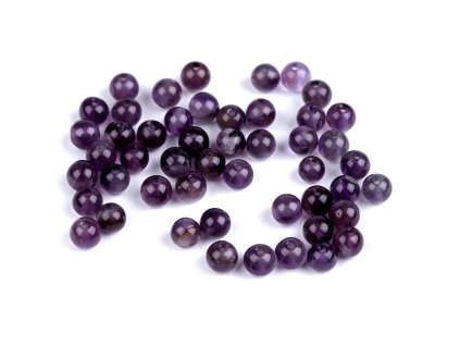 Ametyst, minerální korálky Ø4 mm (Varianta ametyst, Balení 41 ks)