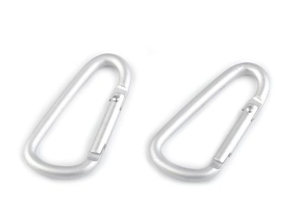 Kovová karabina 24x48 mm (Varianta 2 stříbrná světlá, Balení 2 ks)