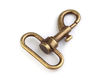 Kovová karabina otočná, průvlek 38 mm (Varianta 2 staromosaz, Balení 1 ks)