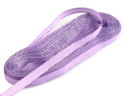 Stuha taftová šíře 6 mm s lurexem (Varianta 515 fialová purpura stříbrná, Balení 10 m)
