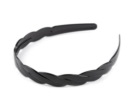 Plastová čelenka do vlasů (Varianta černá, Balení 12 ks)