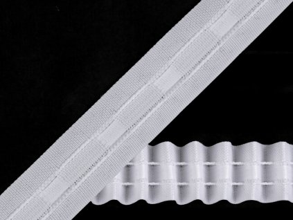 Záclonovka šíře 25 mm univerzální řasení (Varianta bílá, Balení 50 m)