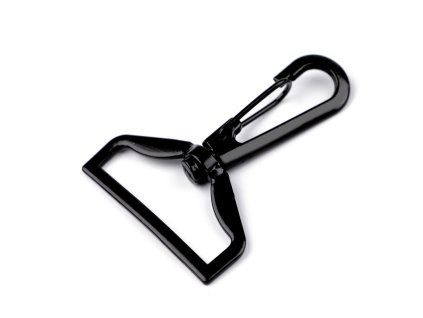 Kovová karabina otočná, průvlek 38 mm (Varianta černý lak, Balení 10 ks)