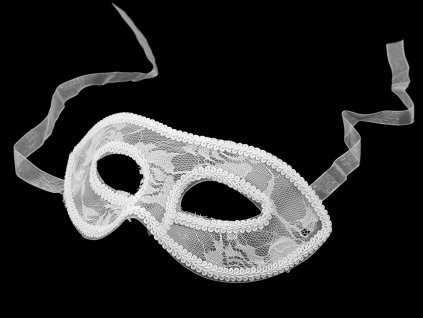 Karnevalová maska - škraboška (Varianta 1 bílá, Balení 1 ks)