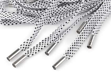 Oděvní šňůra s koncovkami do kapucí, délka 135 cm (Varianta bílá černá, Balení 100 ks)