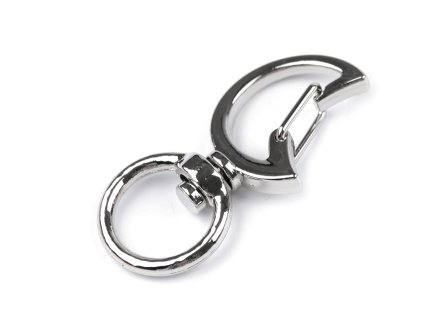 Kovová karabina otočná kočka, průvlek 12 mm (Varianta 1 nikl, Balení 2 ks)