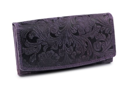 Dámská kožená peněženka 3D květy 10x15 cm (Varianta 12 bordó sv., Balení 1 ks)