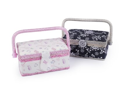 Kazeta / košík na šití čalouněný (Varianta 1 krémová nejsvět., Balení 1 ks)