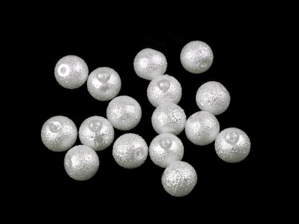 Skleněné voskové perly vroubkované Ø10 mm (Varianta 32 černá, Balení 20 g)