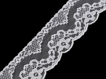 Silonová krajka šíře 50 mm (Varianta bílá, Balení 25.2 m)