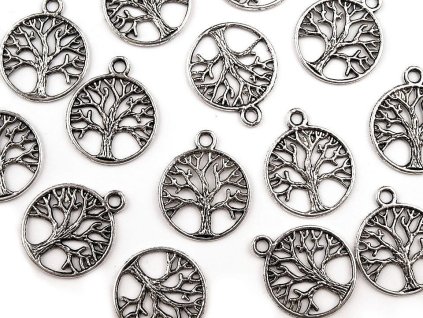 Přívěsek strom života Ø20mm (Varianta platina, Balení 4 ks)