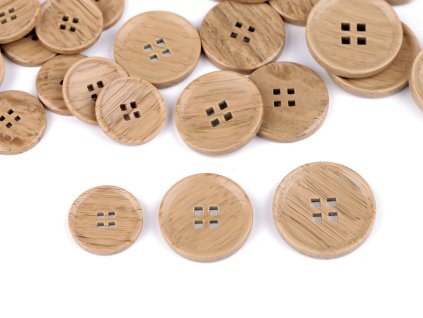 Knoflík imitace dřeva velikost 32", 40", 44" (Varianta 2 (32") černá, Balení 50 ks)